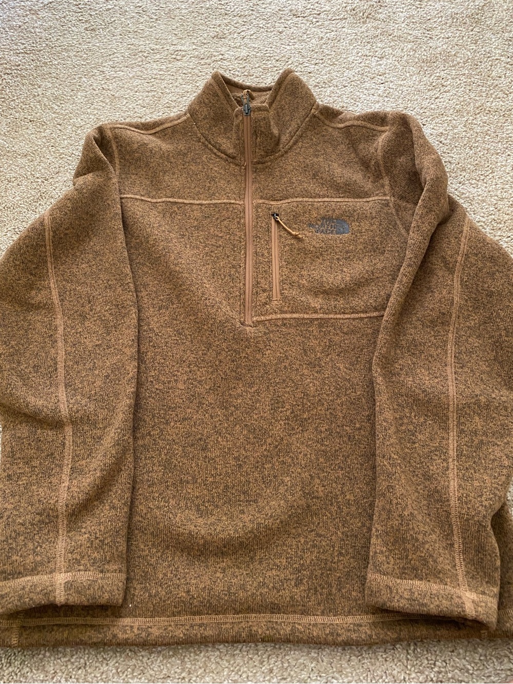 The North Face Men's Brown Zip-Up Fleece Pullover